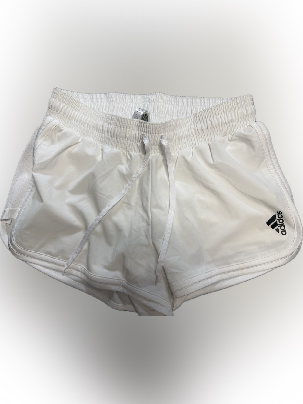 Women's White Elastic-Waist tennis Drawstring Shorts/built in ball pants M
